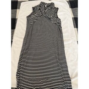 Charlotte Russe Womens Black White Striped Sleeveless Dress XL